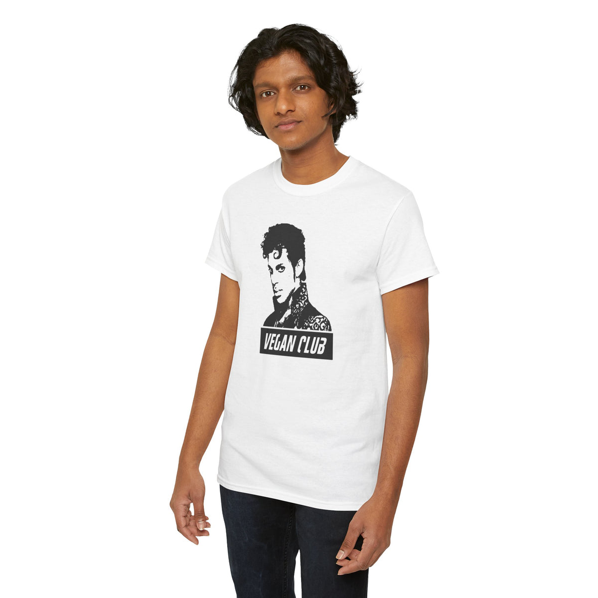 Vegan Club T-shirt Featuring Prince - Unisex Heavy Cotton Tee