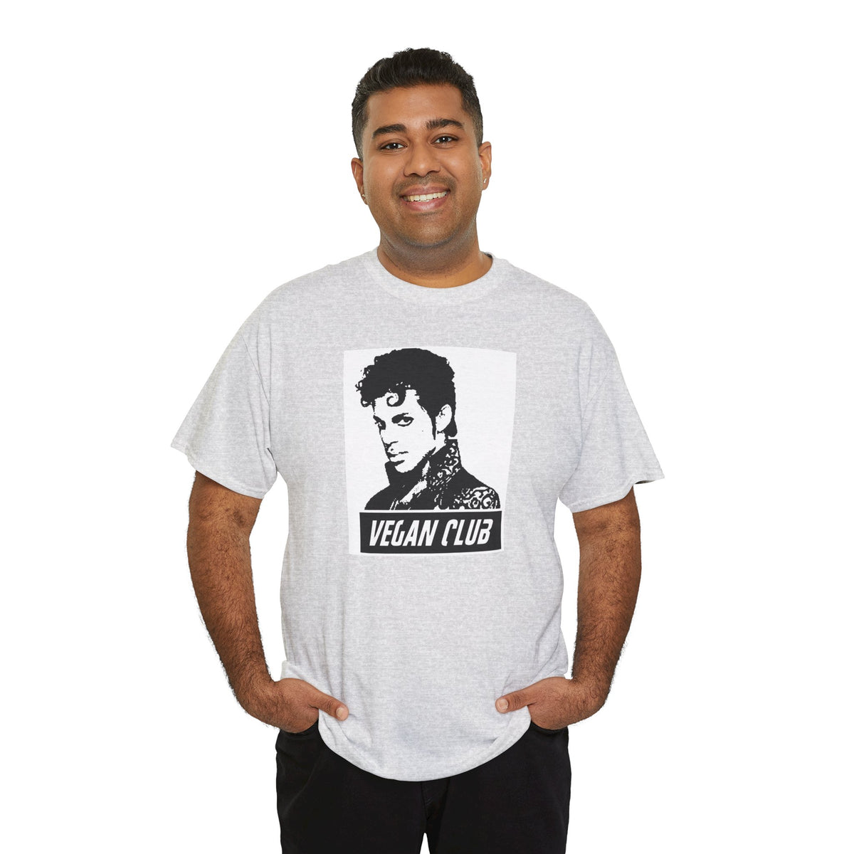 Vegan Club T-shirt Featuring Prince - Unisex Heavy Cotton Tee