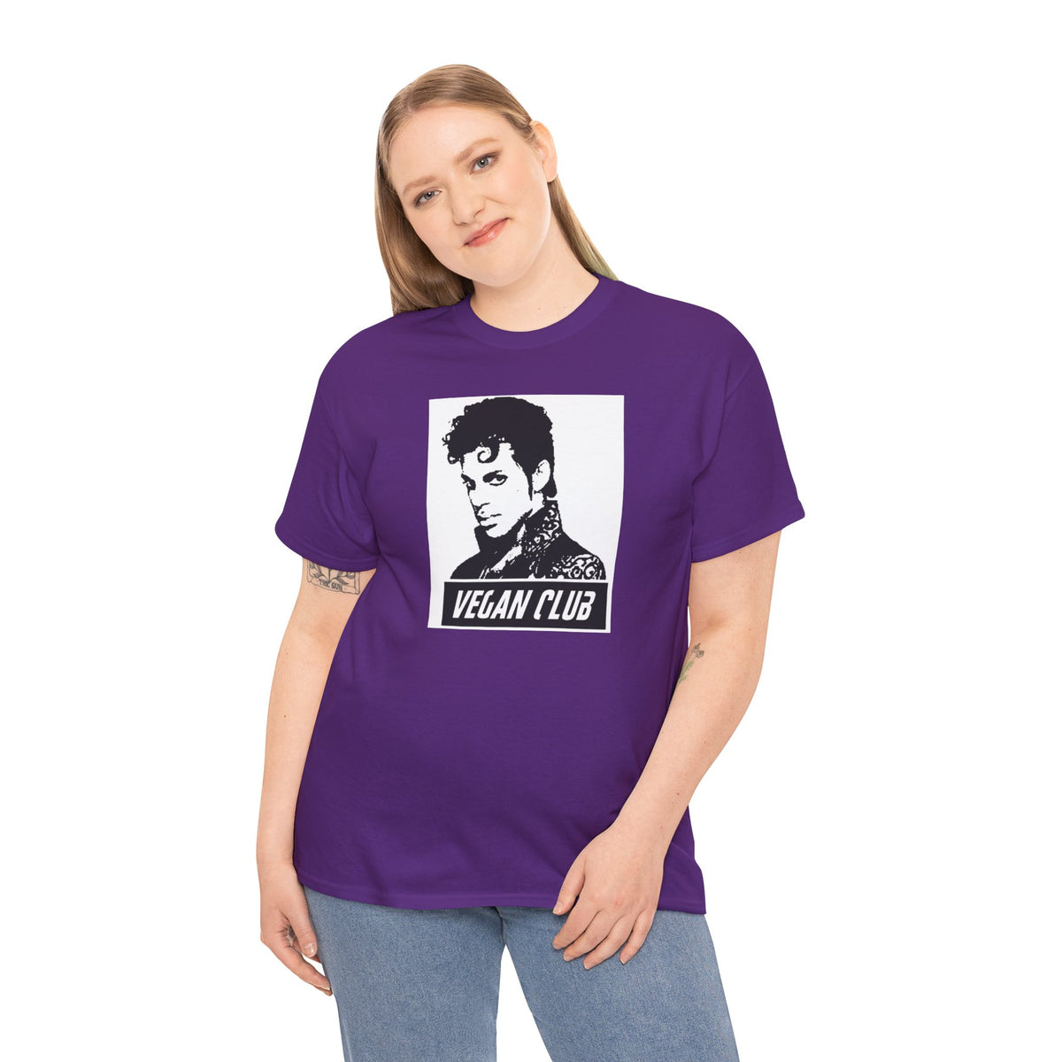 Vegan Club T-shirt Featuring Prince - Unisex Heavy Cotton Tee