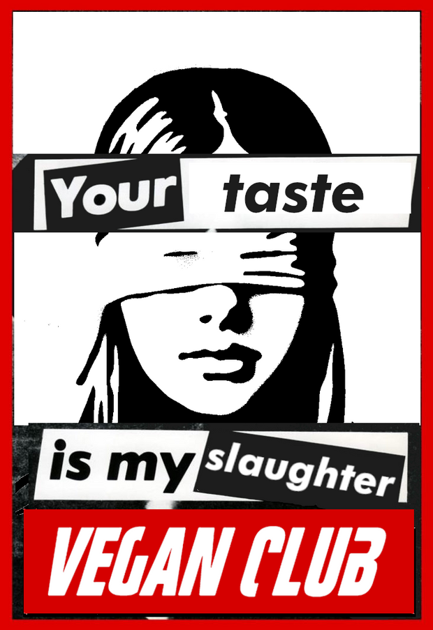 NewsPrint Poster Vegan Club Shush Collection Blindfolded