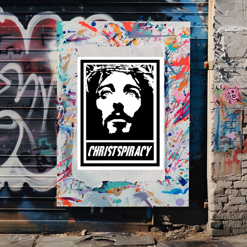 NewsPrint Poster Vegan Club featuring Jesus & Christspiracy