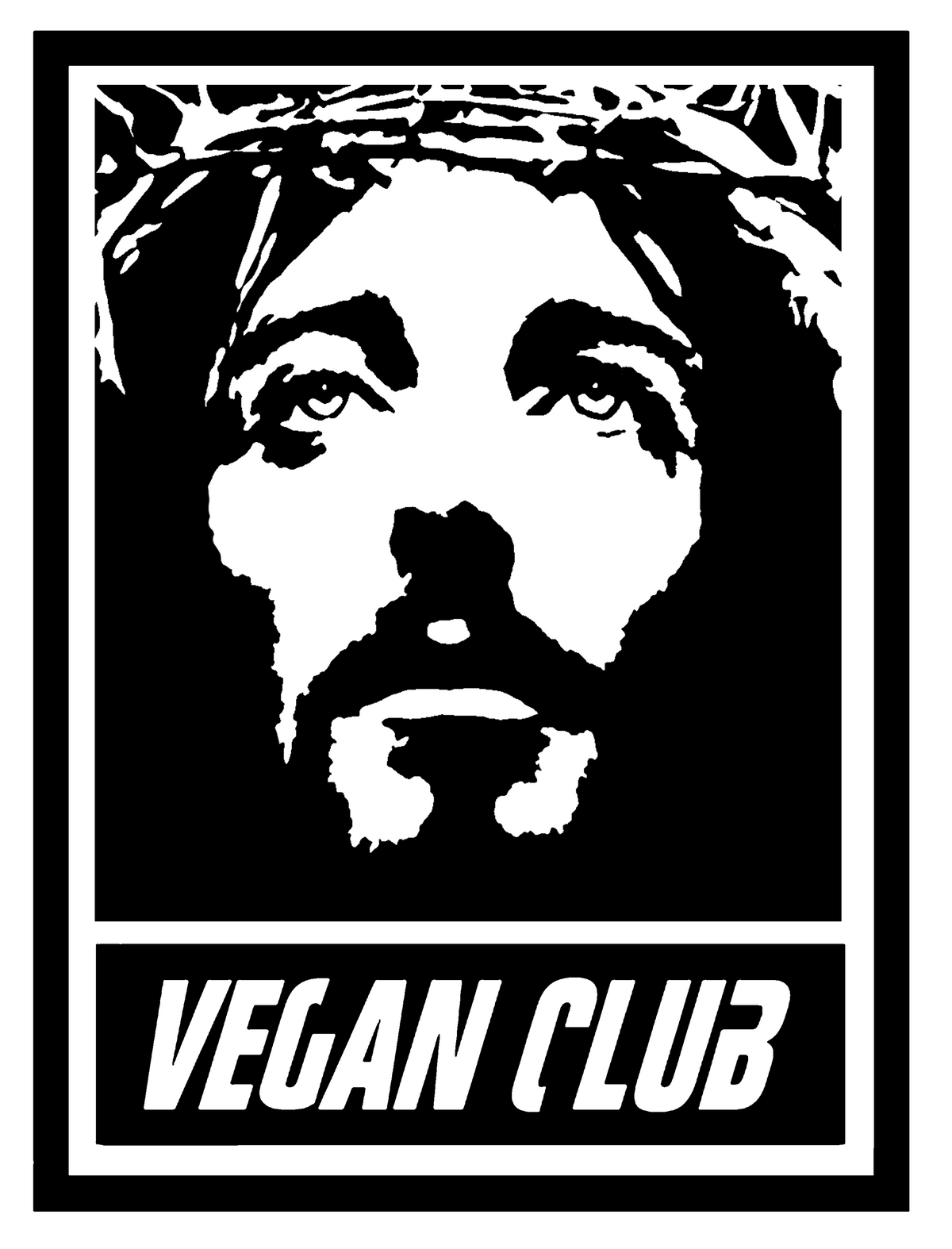 AUCTION - NewsPrint Poster Vegan Club featuring Jesus & Christspiracy