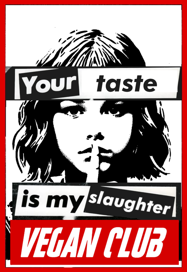 NewsPrint Poster Vegan Club Shush Collection Keep Quiet