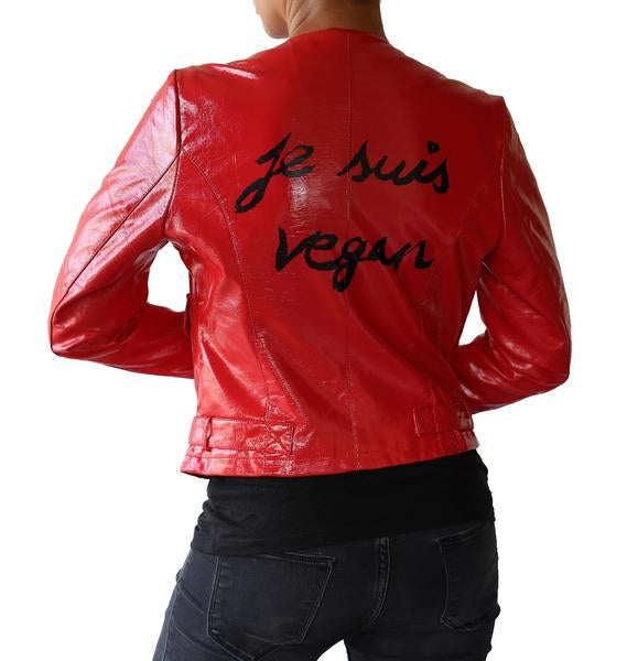SOLD OUT - Je Suis Vegan Shiny Faux Leather Jacket a la Thriller