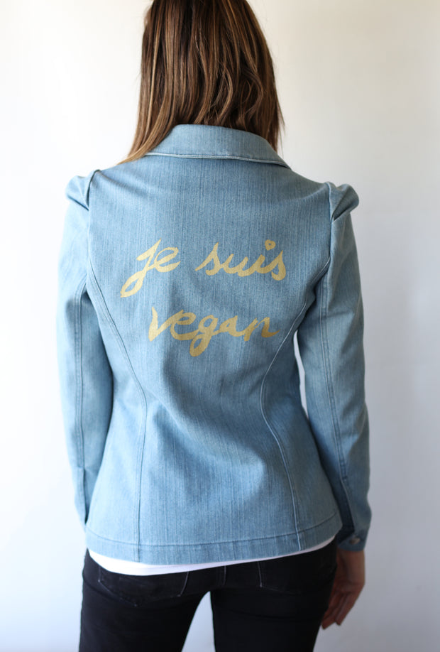 SOLD - Haute Couture One of a Kind Up-cycled New Jacket "Je Suis Vegan" Collab & Design by Jarod-Pi