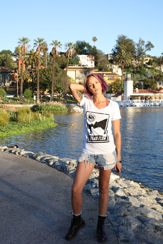 LA Animal Save Mother Cow and Baby Cow Collab with Vegan Club T-shirt