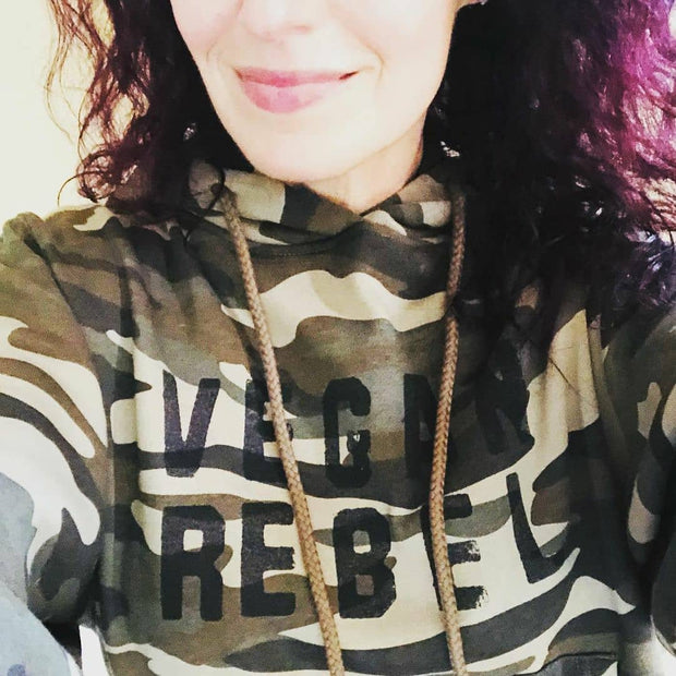 Vegan Rebel Women's Army Camo Hoodie Sweatshirt