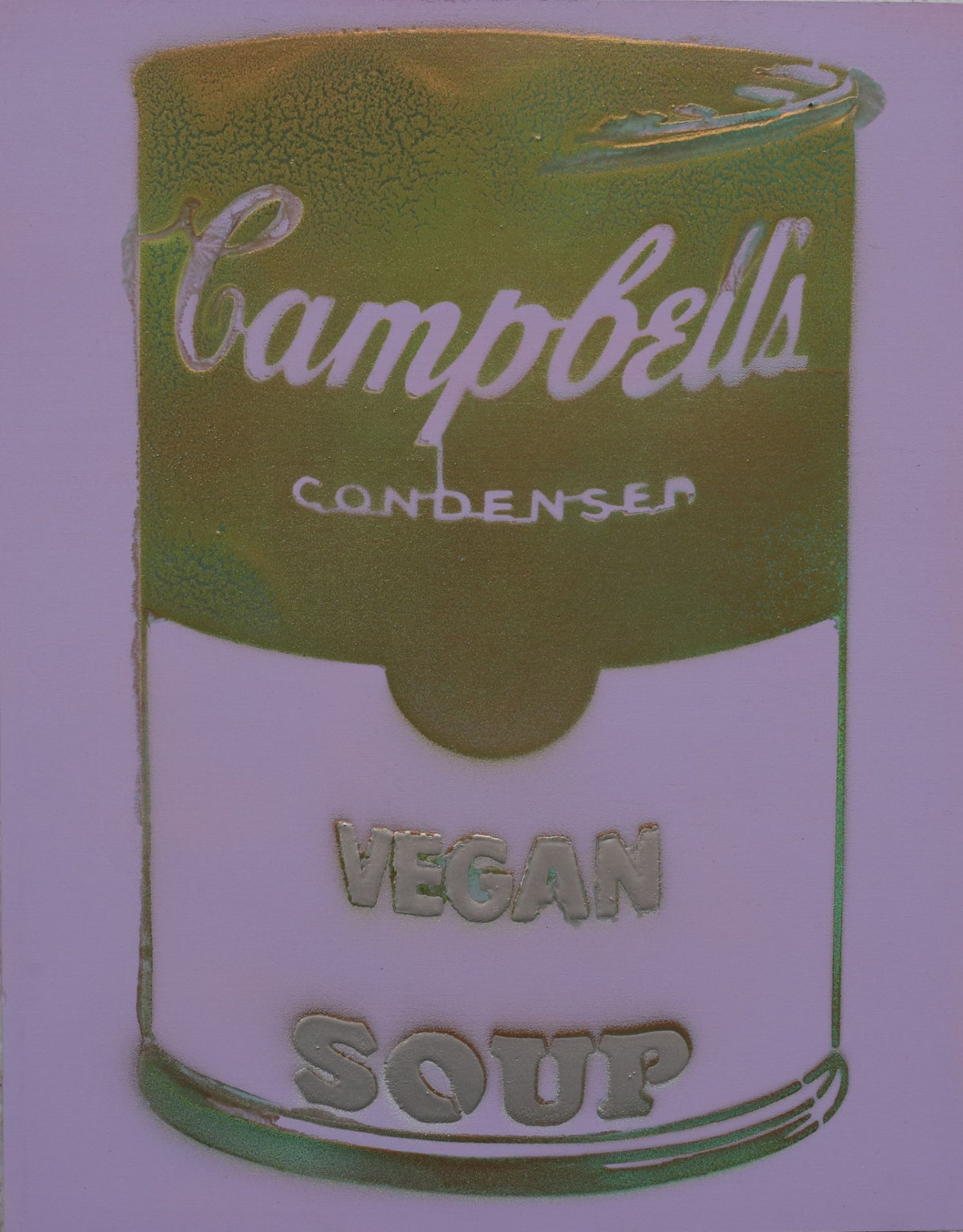Vegan Soup Purple & Green on Wood and Resin 14x11