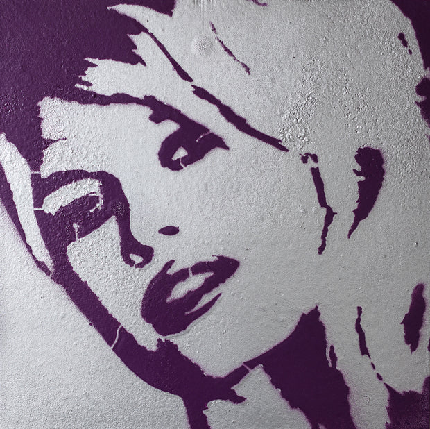 8x8 Original Artwork Brigitte Bardot Silver & Purple