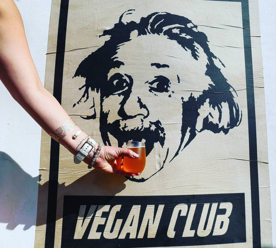 NewsPrint Poster Vegan Club feat. Albert Einstein