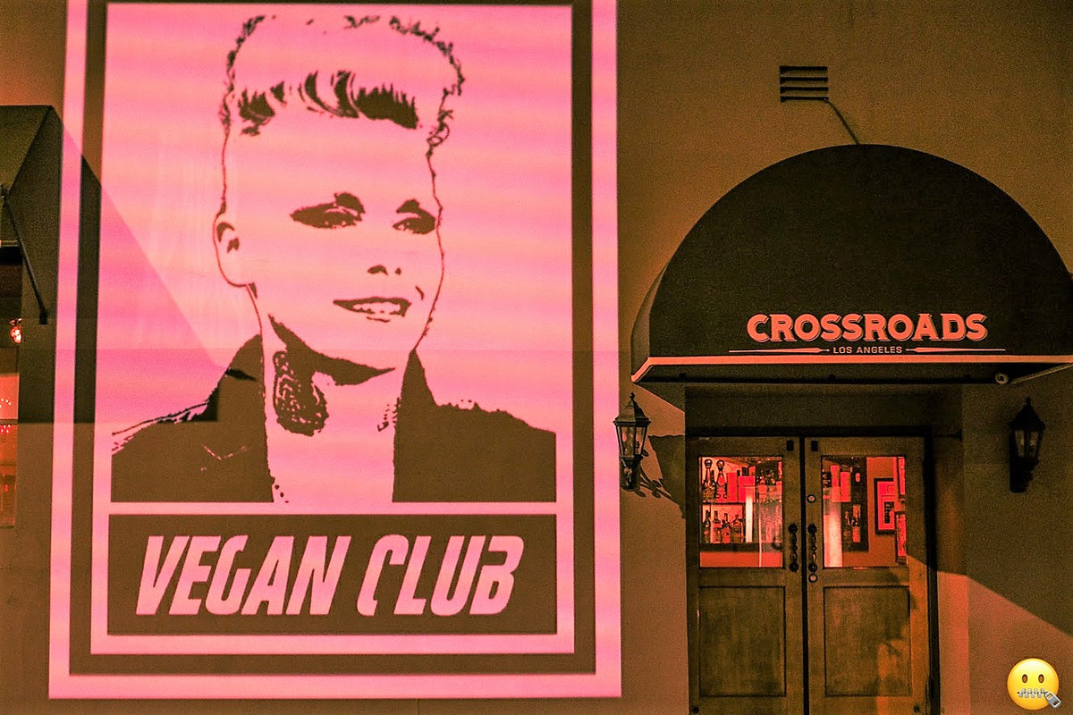 Street Art NewsPrint Poster Vegan Club featuring OTEP Signed L3f0u - model @otep & pic by @chefitophoto