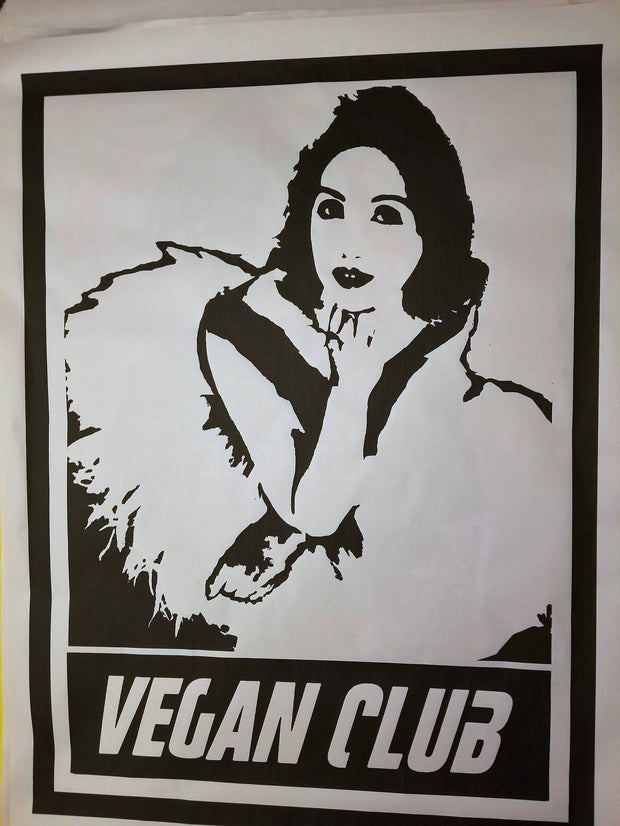 Limited Edition Street Art NewsPrint Poster Vegan Club feat Ballerina Agnes Muljadi