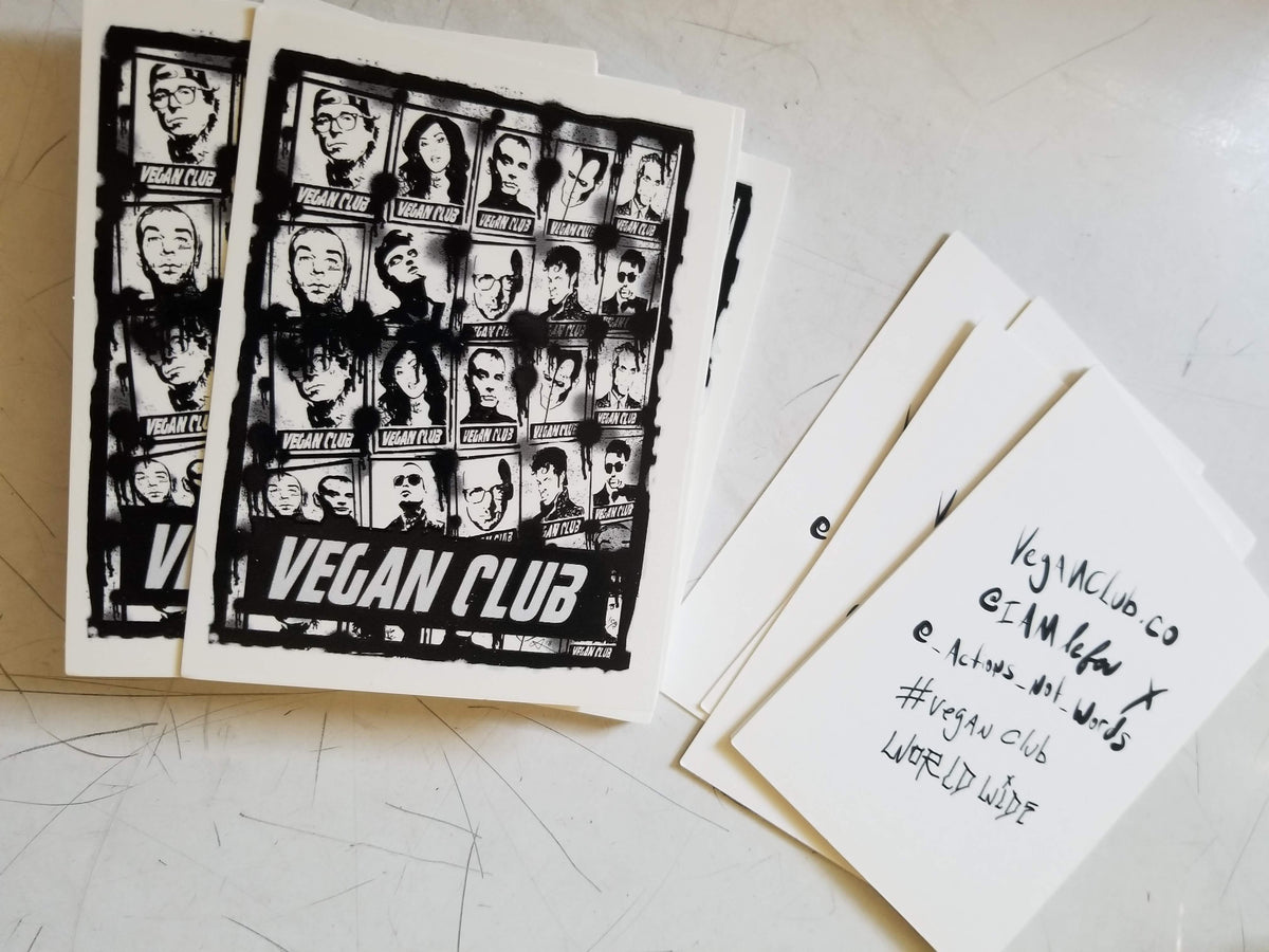 SOLD OUT - 12 Vegan Club Stickers collab with Anthony Proetta Jr