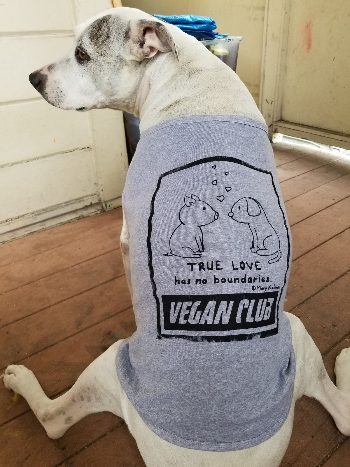 True Love has no Boundaries Vegan Club collab with Mary Kolende Dog Tee