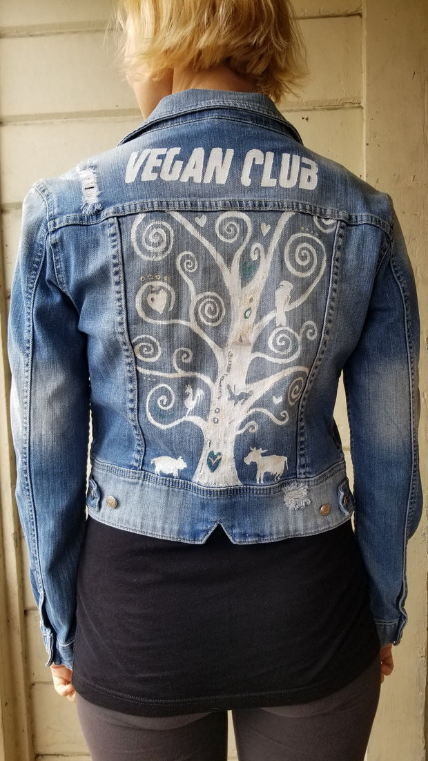 SOLD - Brandi Jae Collab Jean Jacket feat a Tree