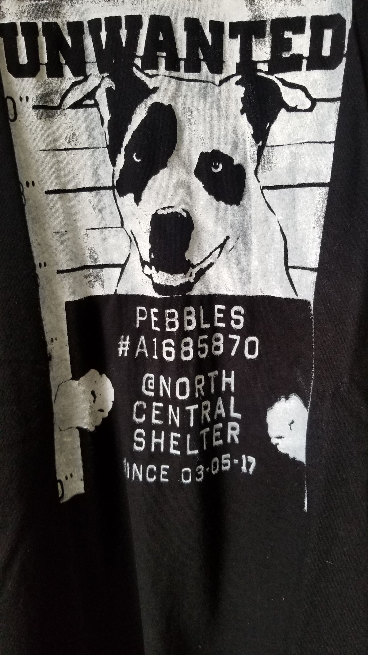 Pebbles - Unwanted Dog T-shirt - Found a Home!