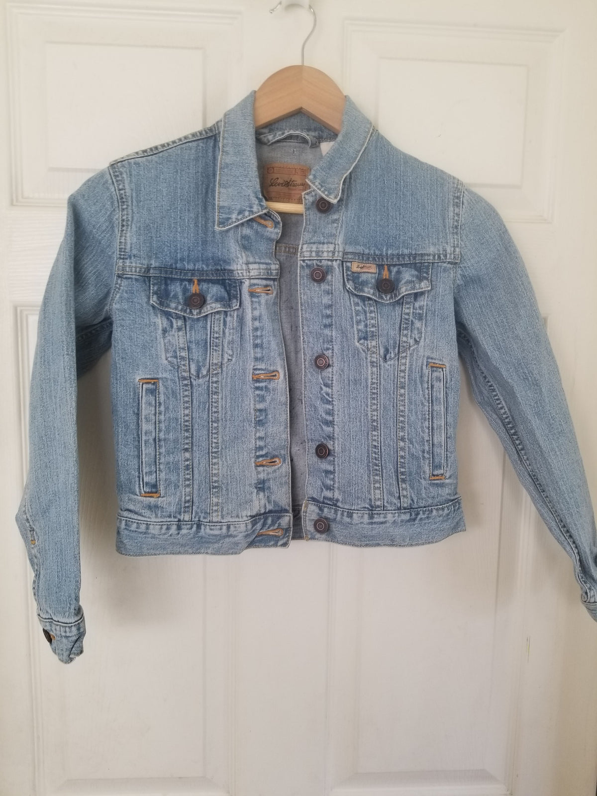 One of a Kind Upcycled Jean Jacket for Kids collab with Mary Kolende