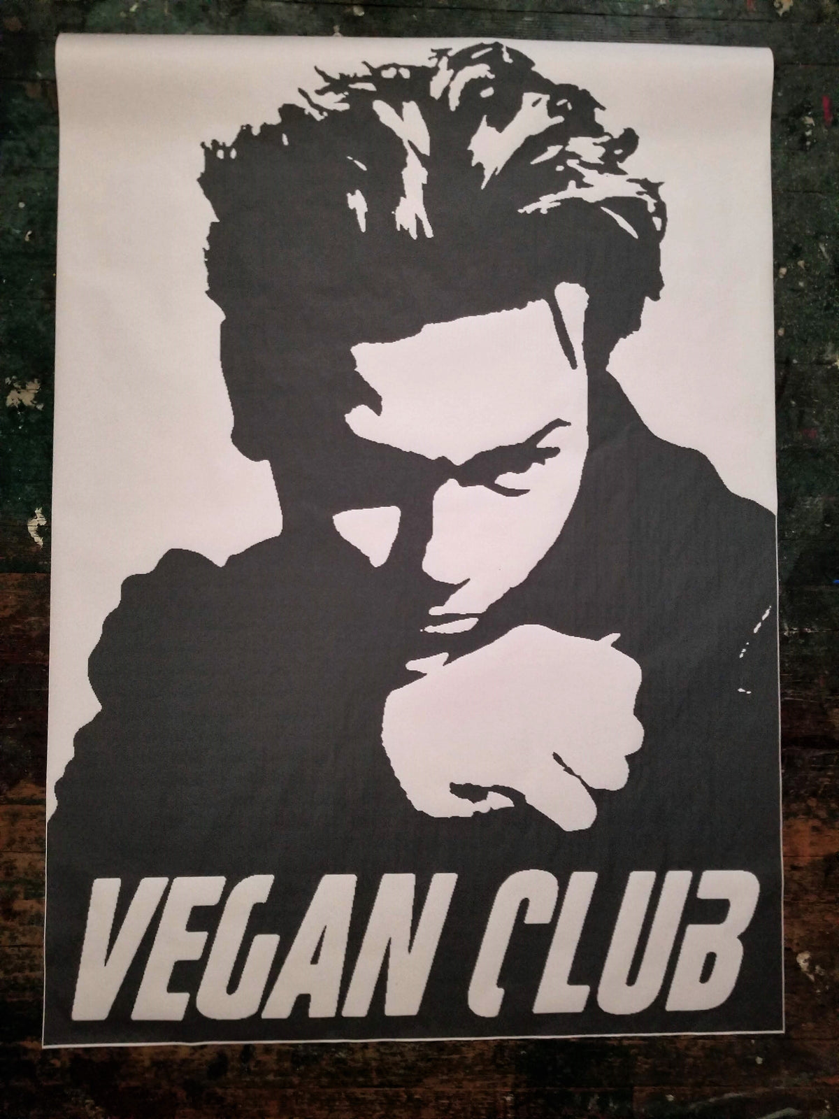 NewsPrint Poster Vegan Club feat. River Phoenix Vegan James Dean