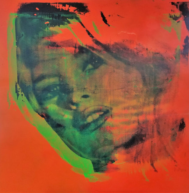48x48 Original Artwork Brigitte Bardot Bebe Orange