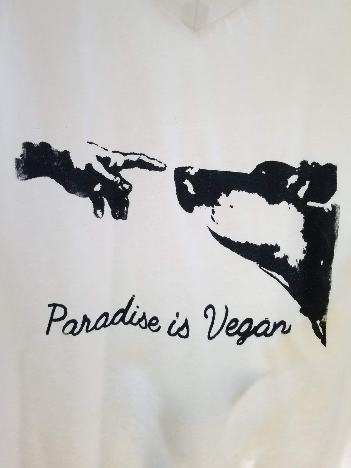 Vegan is Paradise - Hand of God towards a Cow T-shirt