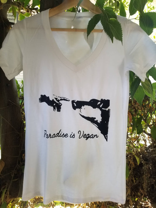 Vegan is Paradise - Hand of God towards a Cow T-shirt | Gift