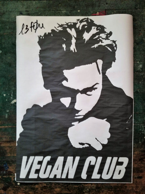 NewsPrint Poster River Phoenix a la James Dean Vegan Club