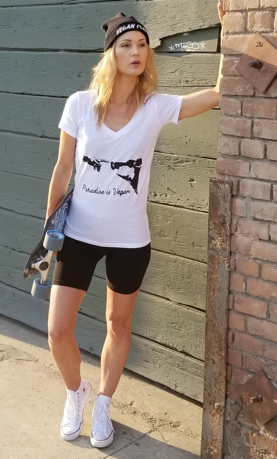 Paradise is Vegan T-shirt - Cow with Hand of God
