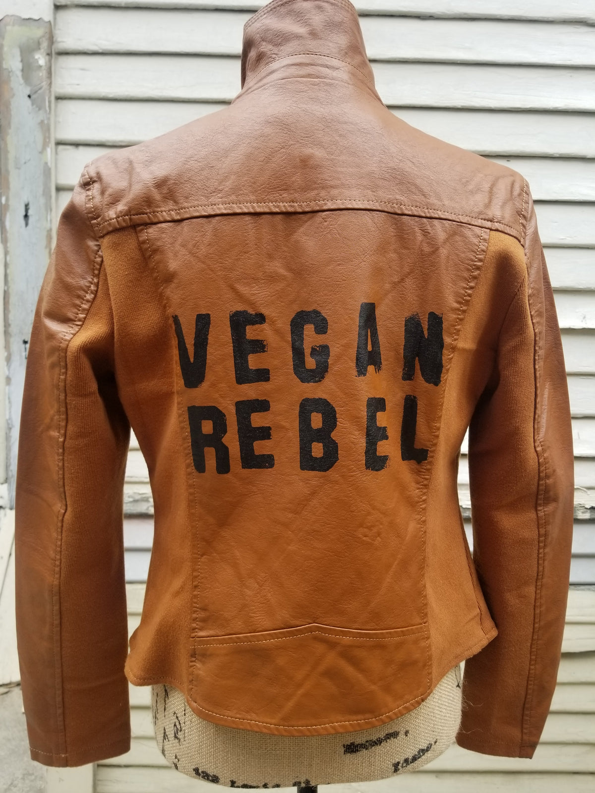 SOLD OUT - Vegan Rebel Brown Faux Leather Jacket