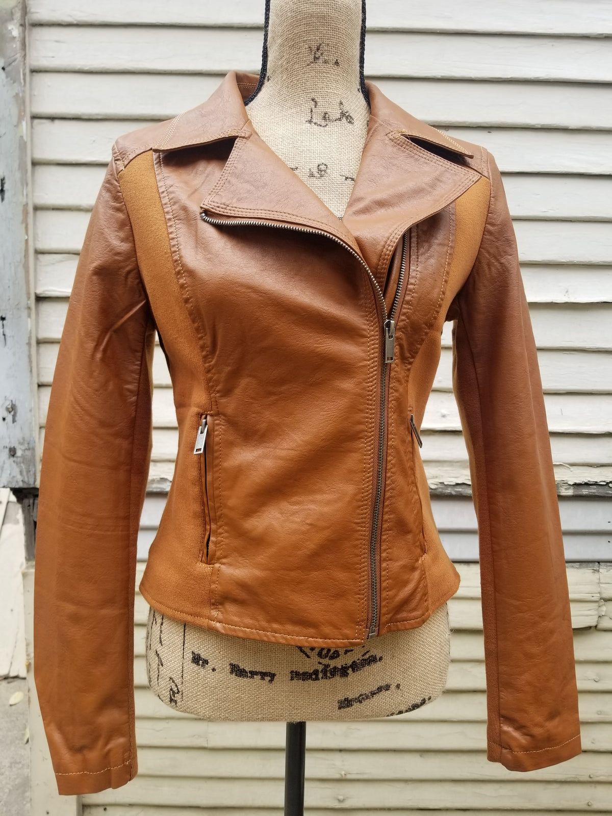 SOLD OUT - Vegan Rebel Brown Faux Leather Jacket