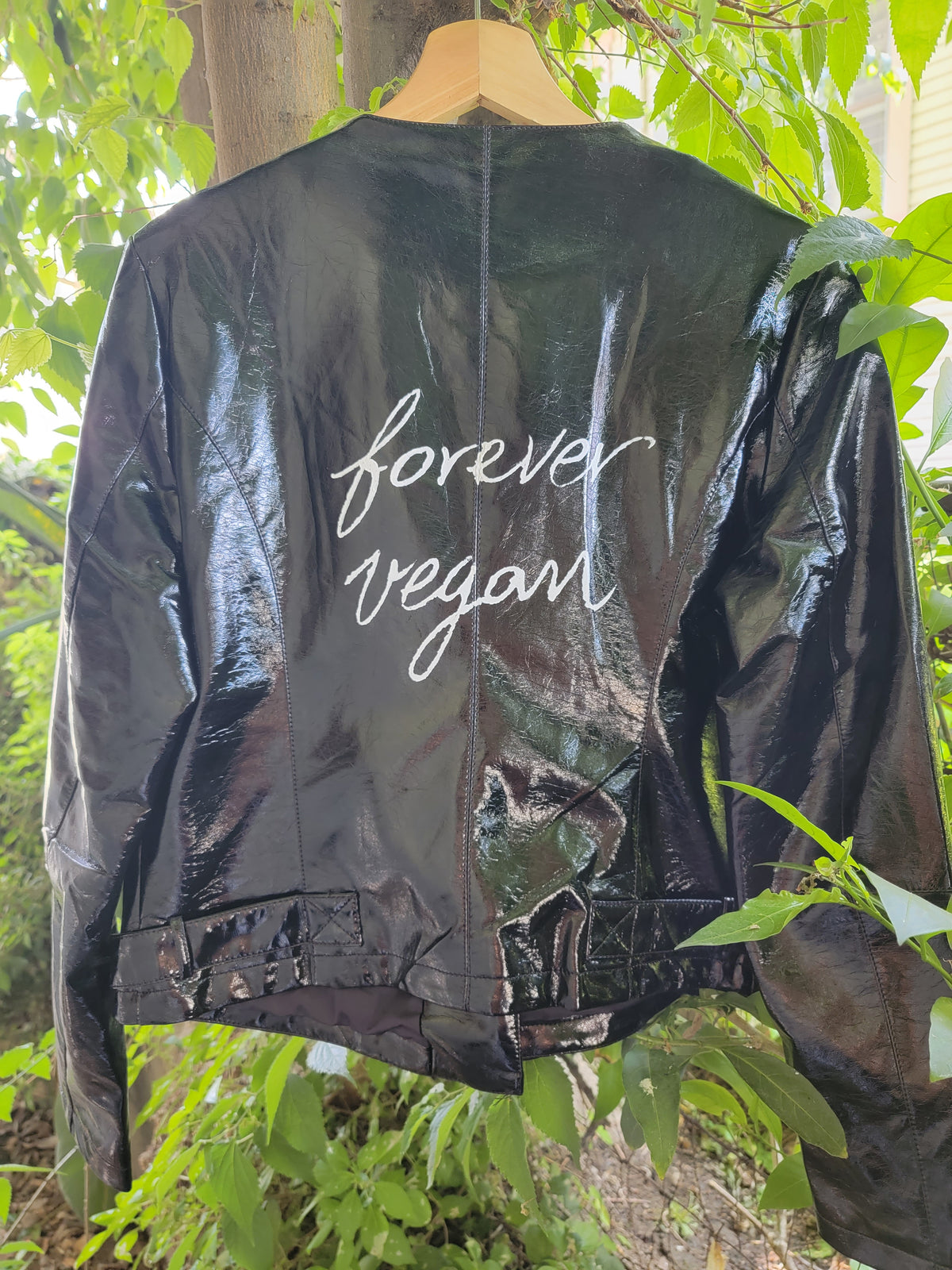 Forever Vegan Shiny Faux Leather Jacket