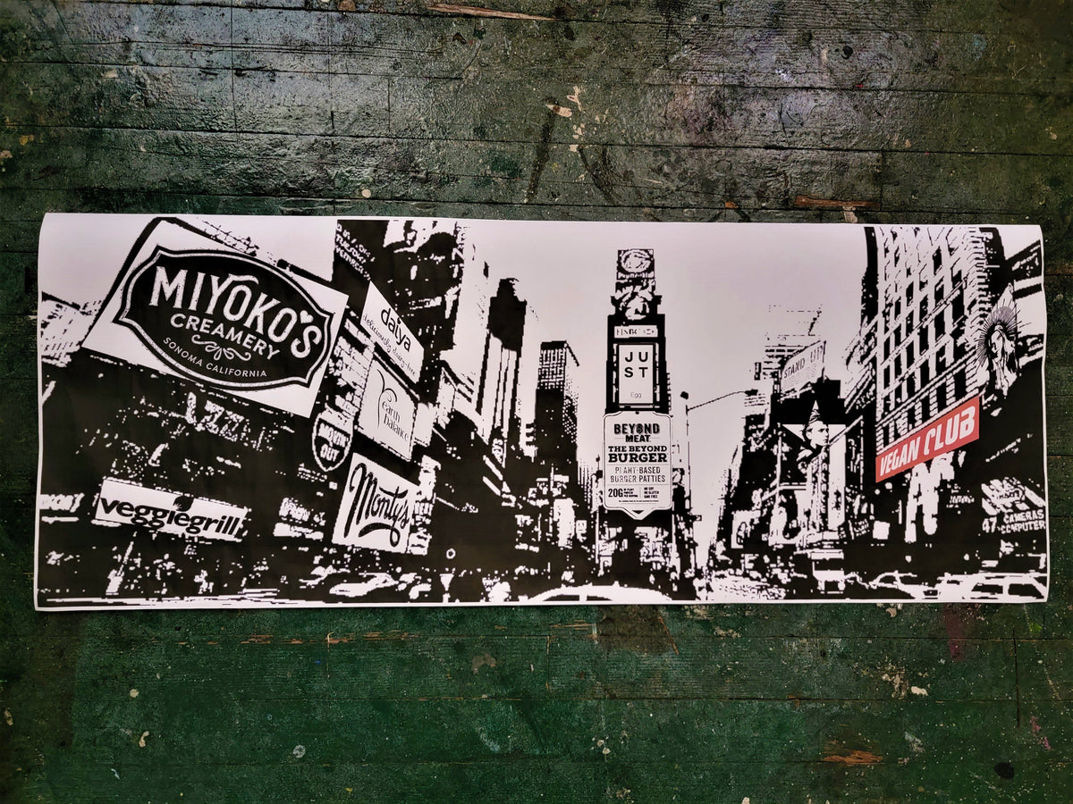Times Square Veganized by Miyoko, Beyond Burger, Veggie Grill, Monty's,... by Le Fou Ltd. Print
