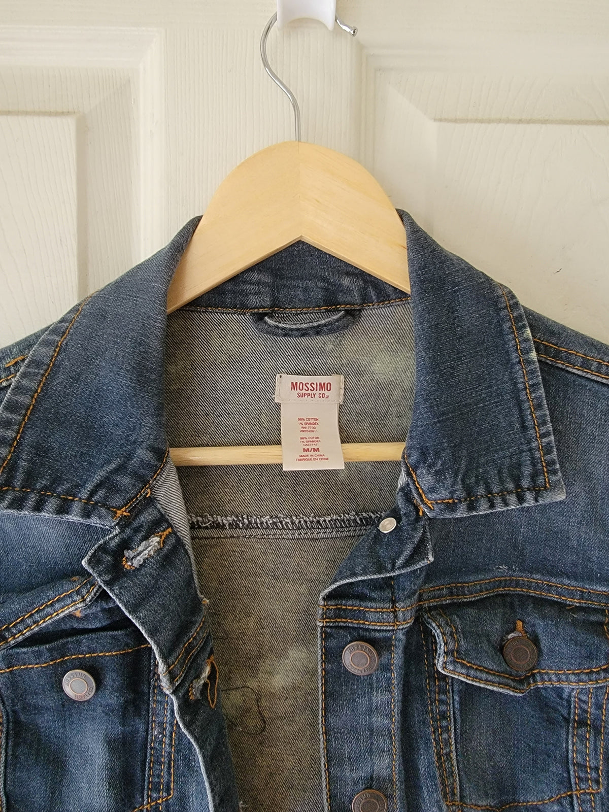 One of a Kind Upcycled Club Jean Jacket feat Buddha - SOLD