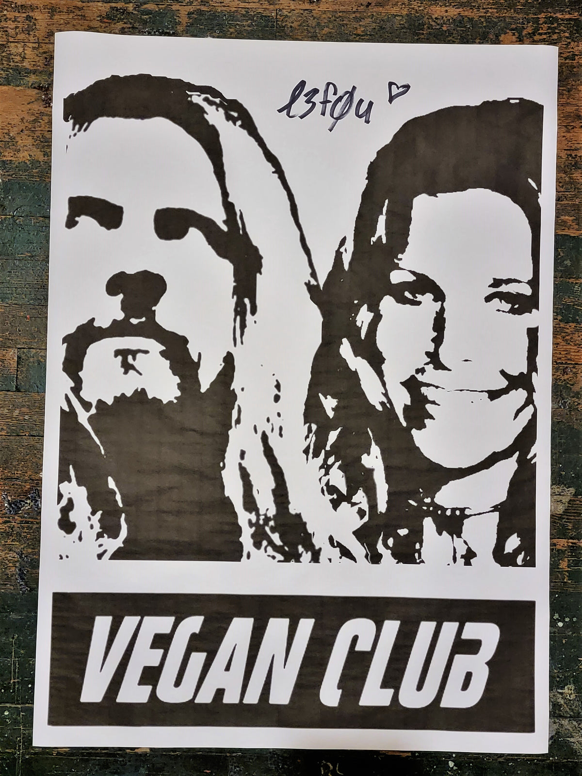 NewsPrint Poster Vegan Club Couple Rob Zombie & Sheri Moon Zombie
