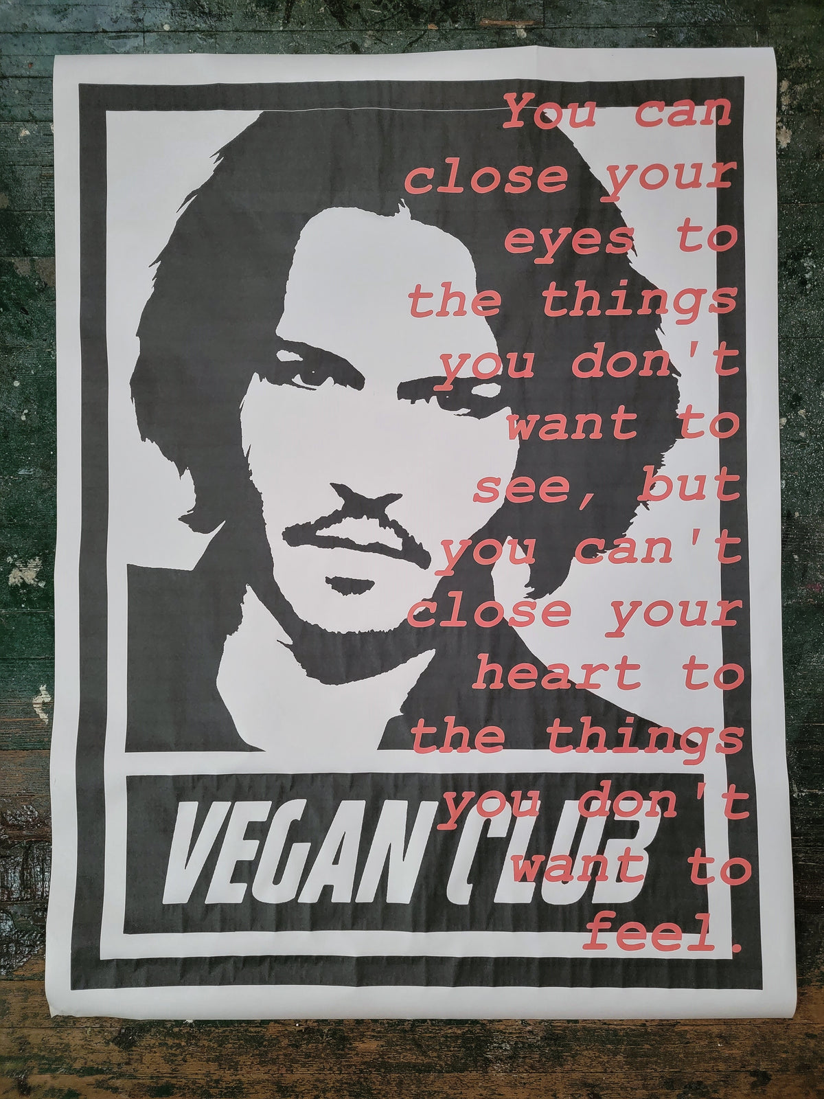 NewsPrint Poster Vegan Club featuring Johnny Depp