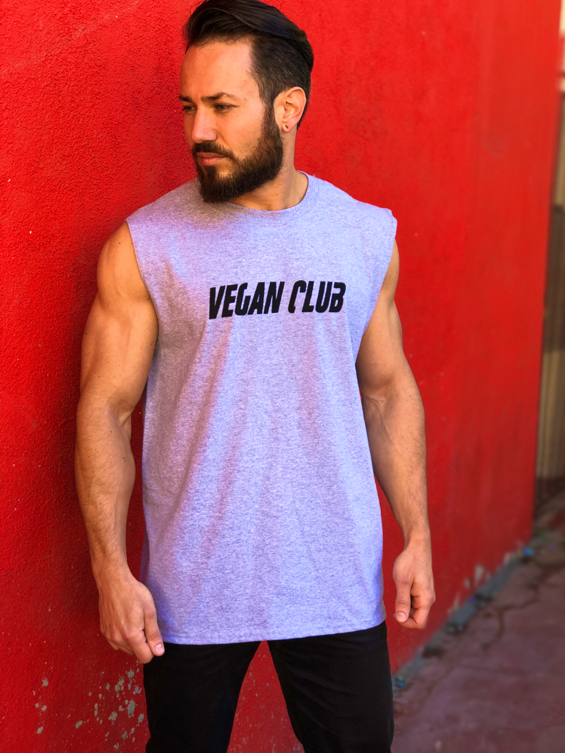 Muscle Tank T-shirt with Vegan Club T-shirt