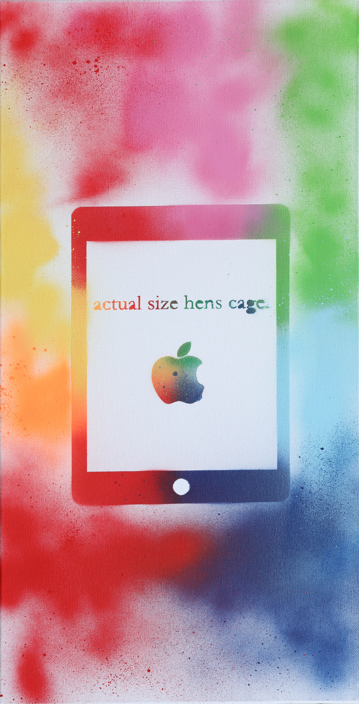 24x12 Original Artwork iPad - Actual Size of a Hen Cage