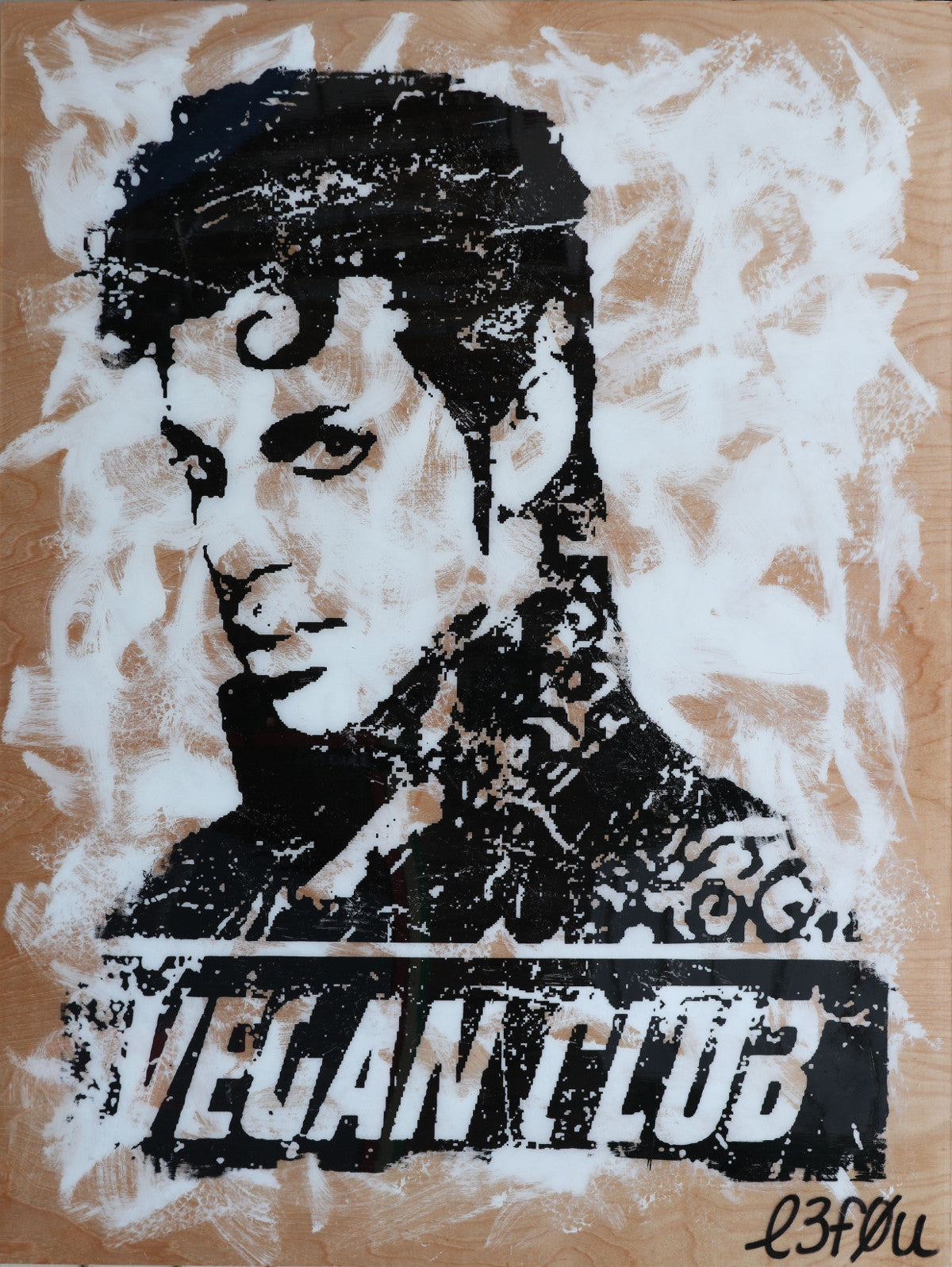 30x40 Original Artwork "Vegan Club" featuring Prince signed L3F0u (1 of X)