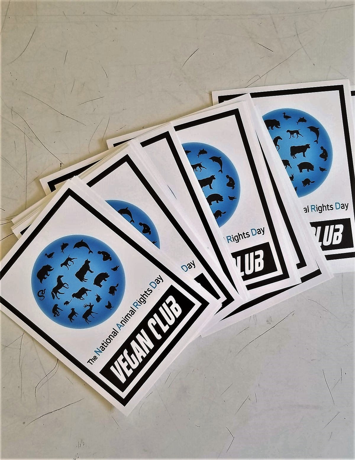 SOLD OUT - 12 Vegan Club NARD National Animal Rights Day Stickers
