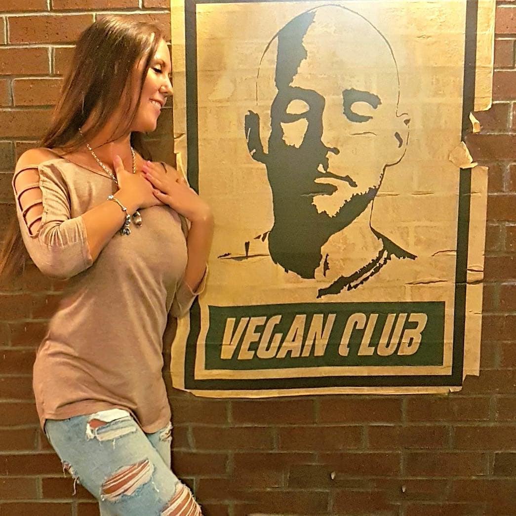 Street Art NewsPrint Poster Vegan Club Moby - model @sexy_vegan_girl