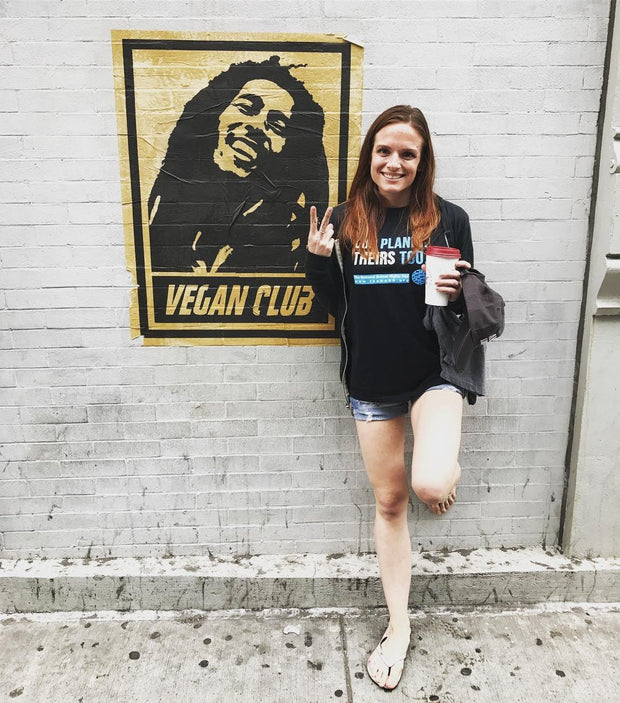 Street Art NewsPrint Poster Vegan Club feat the Rastafari boss of Reggae, Bob Marley signed L3F0u - @mere_rose @loftlifeblog @nickthevegan