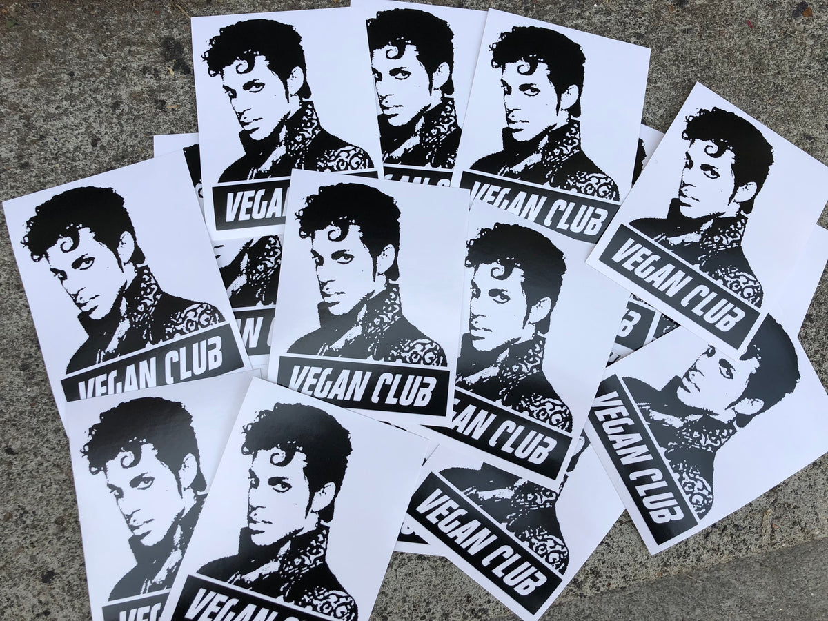 SOLD OUT - 12 Vegan Club Prince Stickers