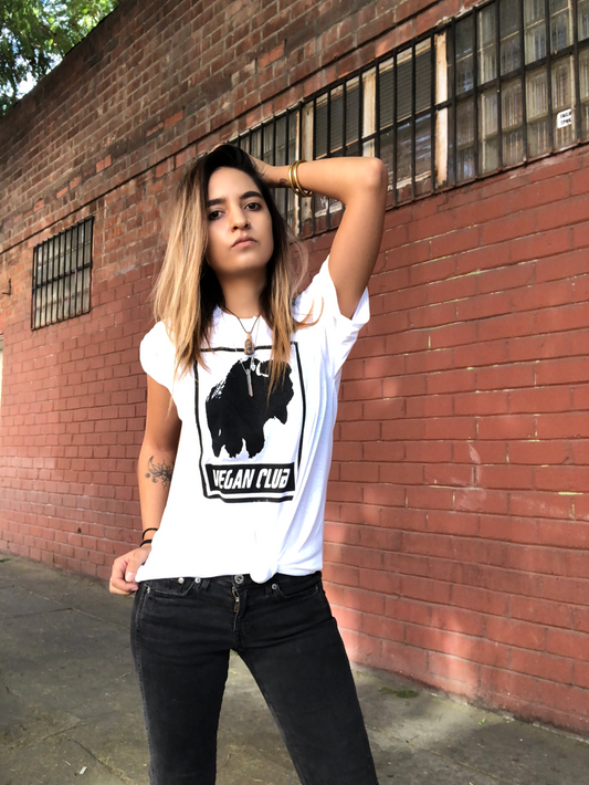 Vegan Club T-shirt feat. a Bison Buffalo | For the Animals Tee