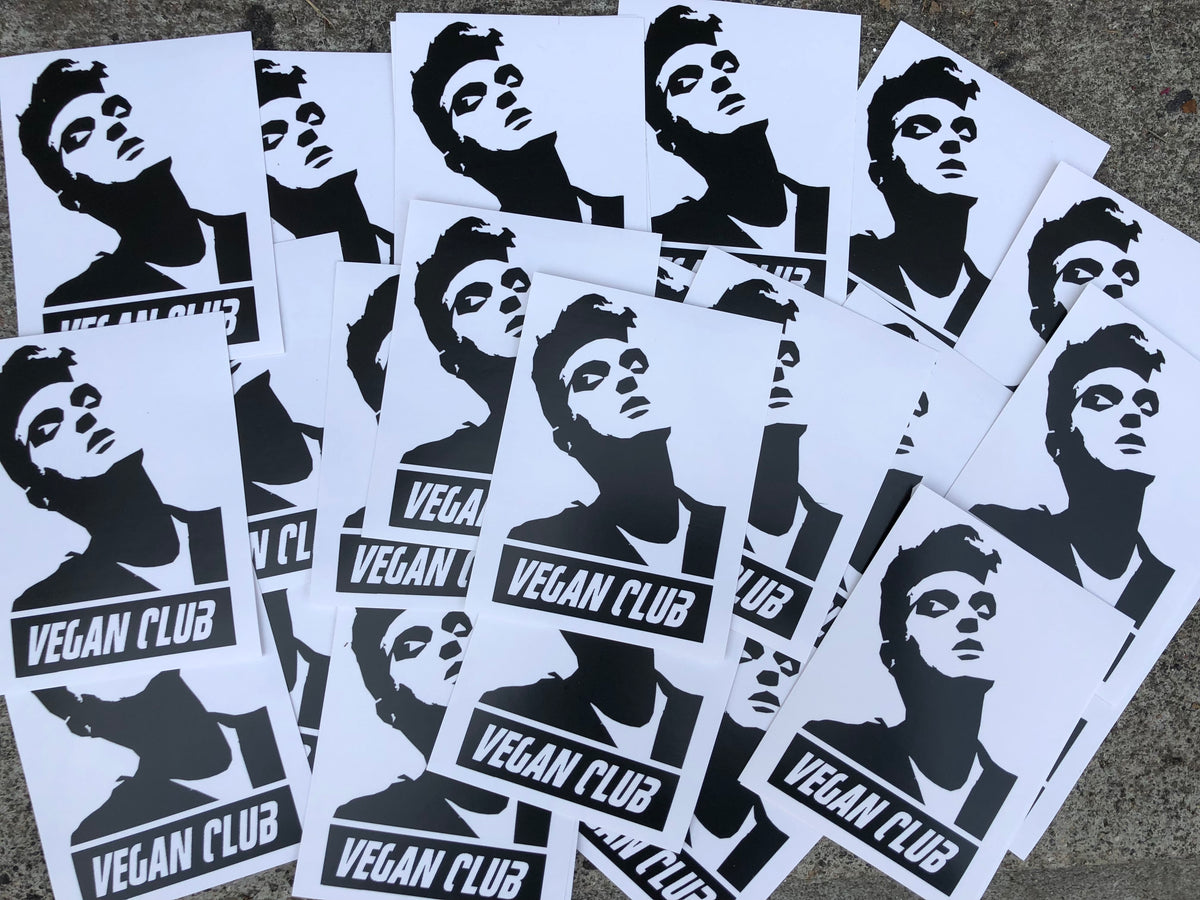 SOLD OUT - 12 Vegan Club Morrissey Stickers
