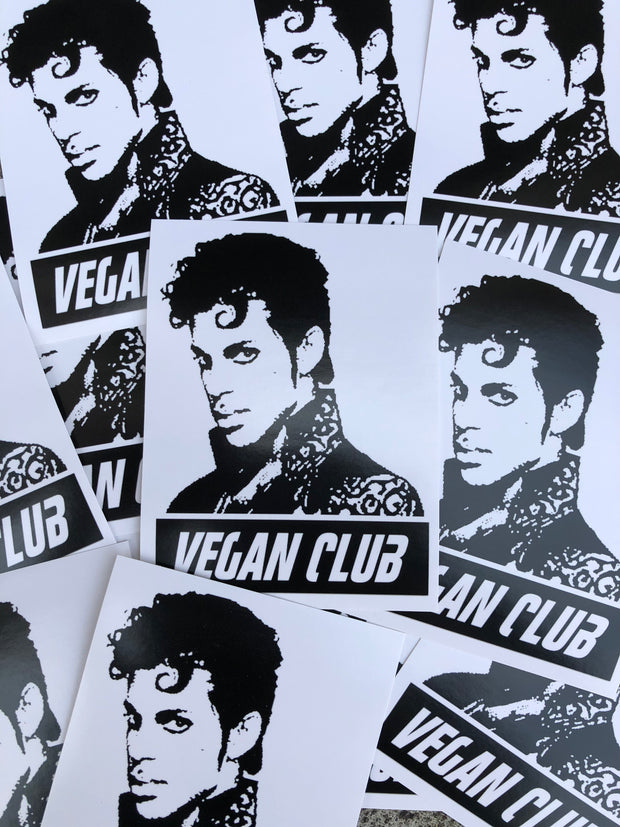 SOLD OUT - 12 Vegan Club Prince Stickers