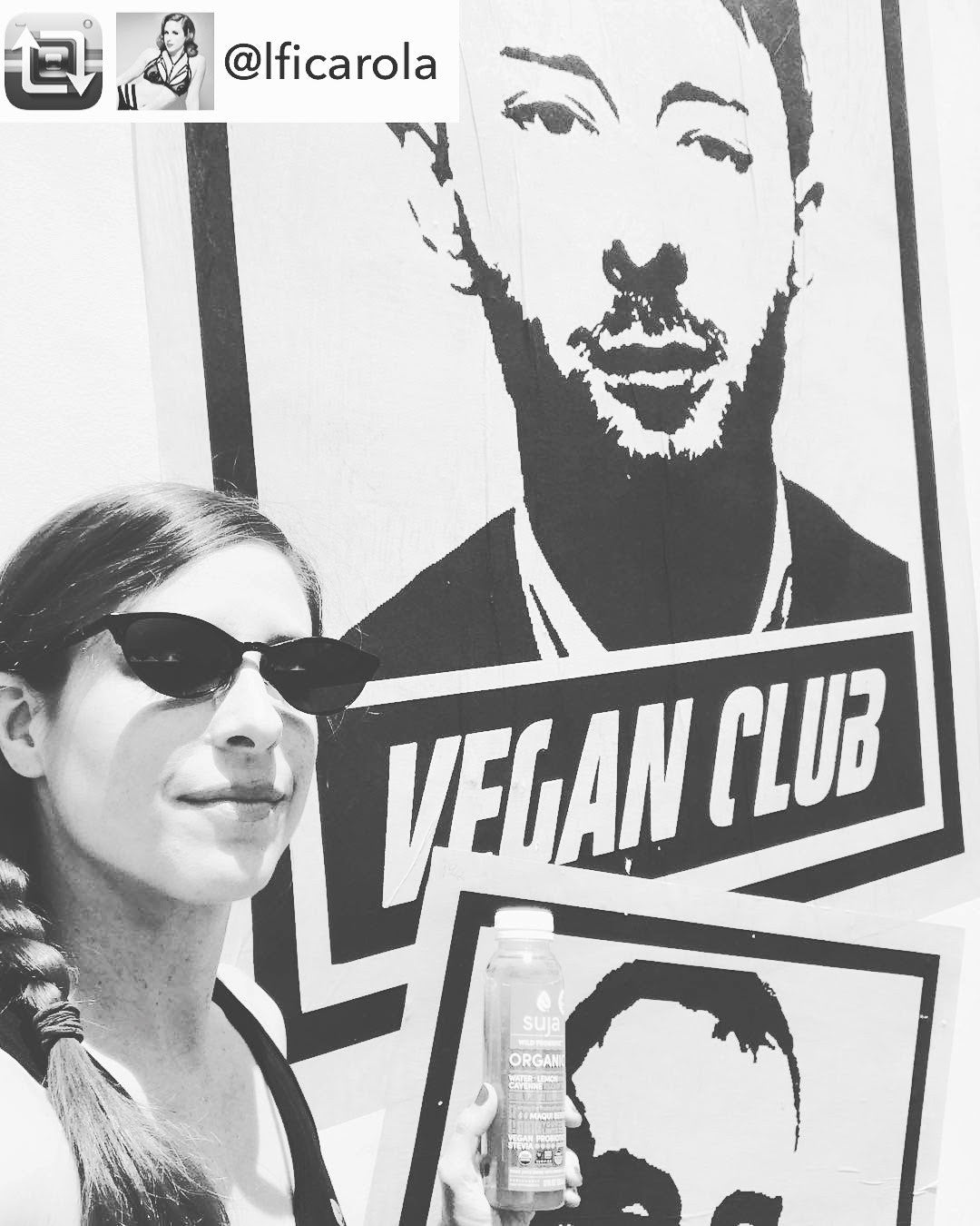 Street Art NewsPrint Poster Vegan Club featuring Thom Yorke  of RadioHead art by LeFou - model @lficarola