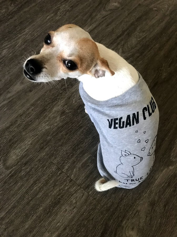 Vegan Club collab with Mary Kolende's doodles True Love has no Boundaries Dog Tshirt