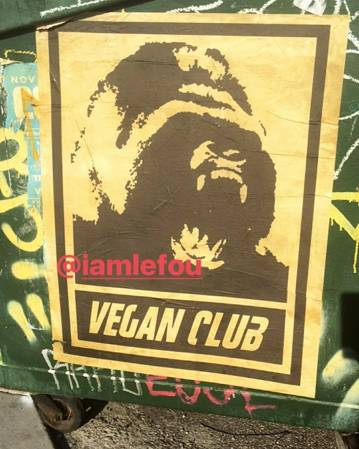 NewsPrint Poster Vegan Club feat. a Gorilla