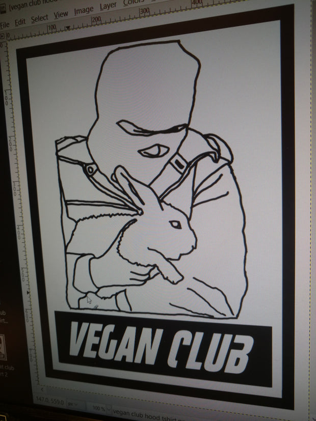 Street Art NewsPrint Poster Vegan Club featuring Jesus "Thou Shalt Not Kill!" Signed L3f0u