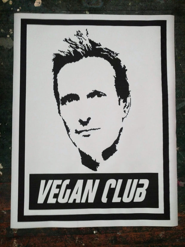 Limited Street Art NewsPrint Poster Vegan Club Warriors feat Shaun Monson Signed L3f0u