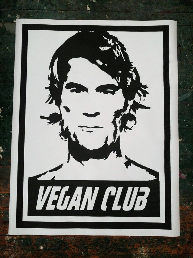 Limited Street Art NewsPrint Poster Vegan Club Warriors feat Rich Roll Signed L3f0u